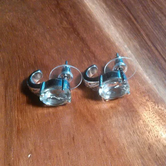 Montezuma Prasiolite Stainless Steel J-Hoop Earrings - Picture 4 of 8